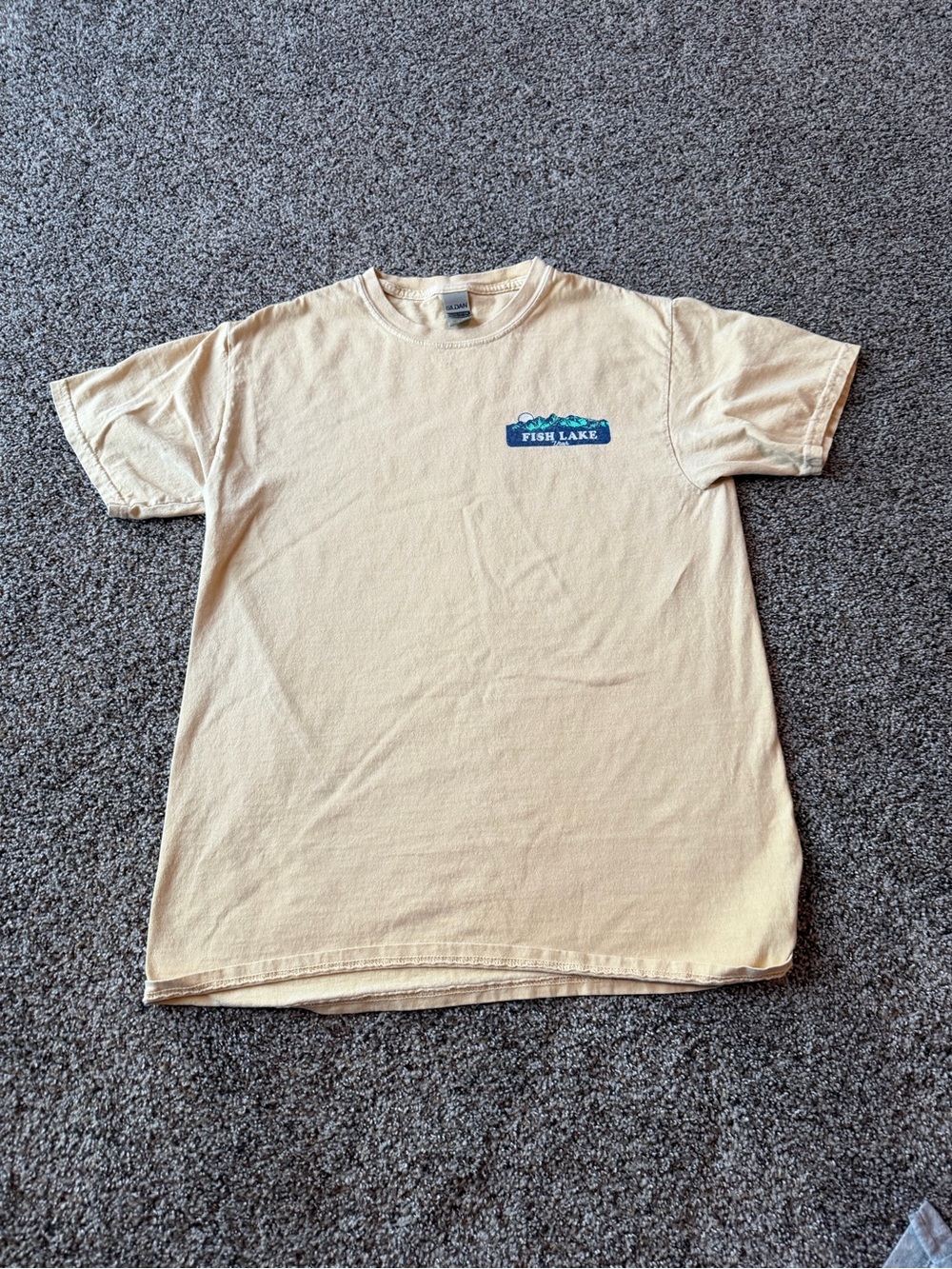Fish Lake Utah Graphic Tee Medium Retro Sunset Mountain Back Print Camping USA